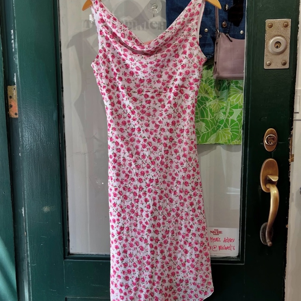 My Michelle Pink and White Floral Midi Dress